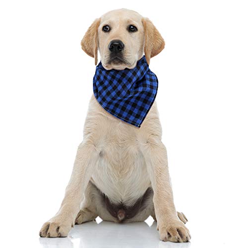 Honoson 6 Pcs Dog Bandana Scarf Plaid, 16.1", Mature Style