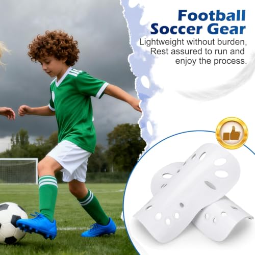 Soccer Shin Guards - Lightweight & Breathable Protective Gear - Black & White