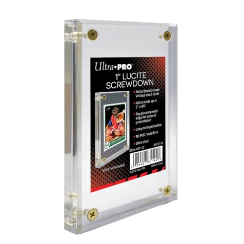 1" Thick Clear Acrylic Trading Card Holder with Screw Closure