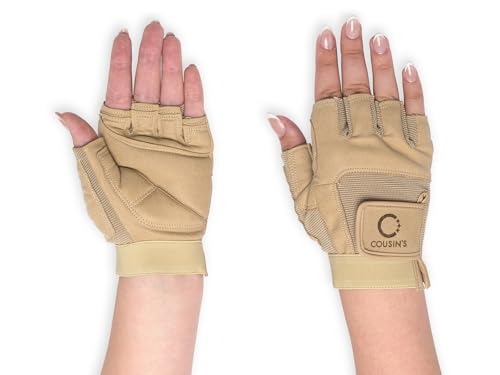 Color Guard Gloves - Fingerless Tan Performance Gloves - Small