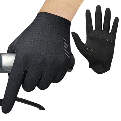 VXW Cycling Gloves Men Women Large Black Reflective Anti-Slip Shock Absorbing MTB Gloves