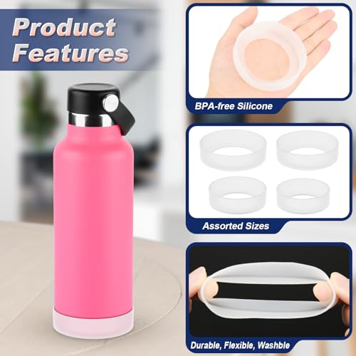 Silicone Water Bottle Bottom Sleeve - Anti-Slip Protective Boot, White