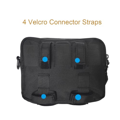 Larswon Black Motorcycle Handlebar Front Bag – Water-Resistant 8.2 x 5.6 x 3.5 in HUD Patch Panel