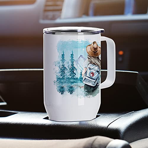 PYD Life 25 OZ Sublimation Travel Tumbler, 4 Pack with Handle, White Stainless Steel