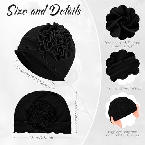 Cotton Cancer Headwear for Women - Chemo Turban - Black