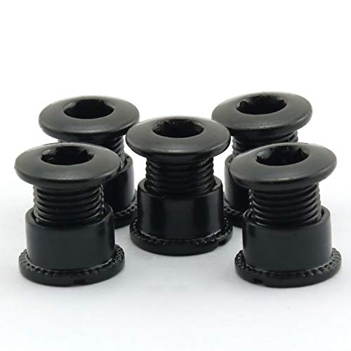 5pcs Black Chainring Bolts for Mountain & Road Bikes - 4.9mm