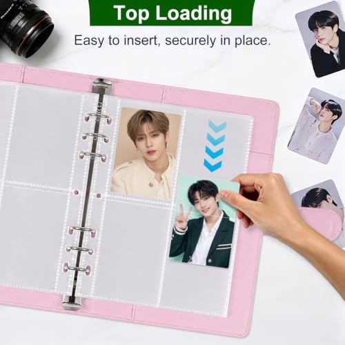 A5 6 Ring 4 Pocket Page Protectors - 40 Pack Photocard Sleeves