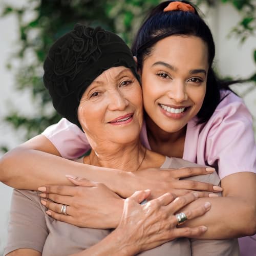 Cotton Cancer Headwear for Women - Chemo Turban - Black