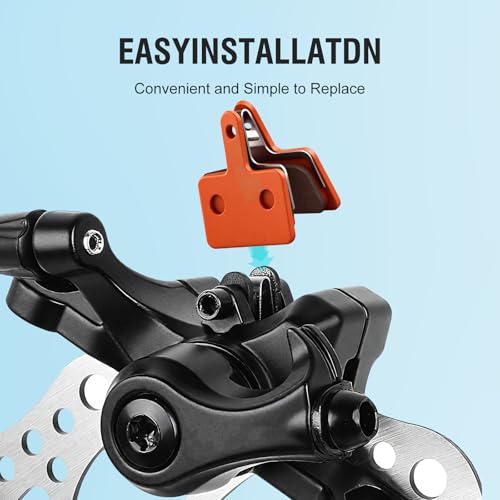 High-Performance Bike Brake Pads - 4 Pairs, Resin & Semi-Metallic - Orange