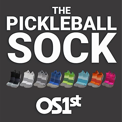 OS1st Pickleball Sock Medium White No-Show - 360° Blister Protection, Lightweight & Moisture-Wicking