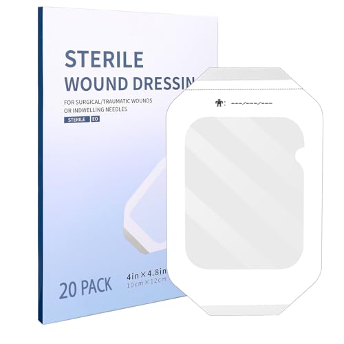 Waterproof Transparent Film Dressing - 4" x 5" Adhesive Bandage Pack of 20