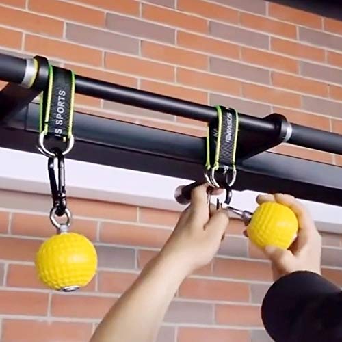 Lispeed Training Cannon Ball with Wrist Ball Pull-Up Fitness Equipment Training Holds Grips Pointing Grip Strength Training Ball (72 mm)