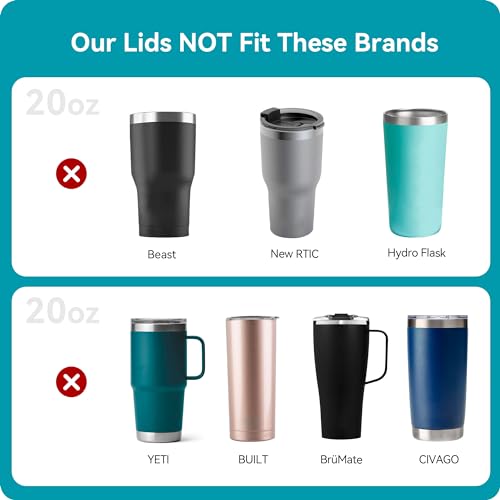20 oz Tumbler Lids - Compatible with Yeti & More - 1 Pack
