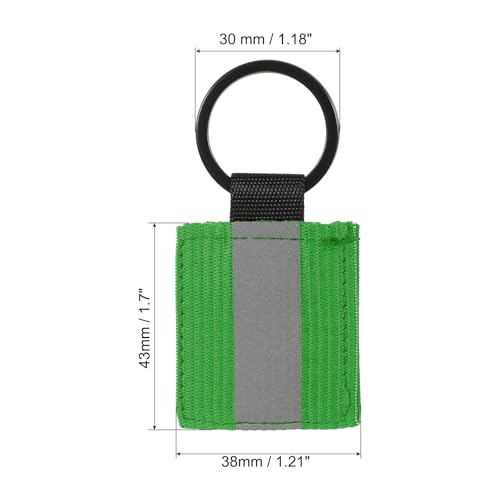 Reflective Keychain Tags - High Visibility Green Zipper Pulls