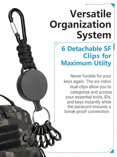 Mini Carabiner Clip with Key Holder - Heavy-Duty Spring Snap Hook