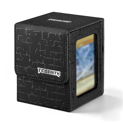MTG Commander Deck Box with Display Window - 100+ Double-Sleeved Card Capacity, PU Leather, Magnetic Closure
