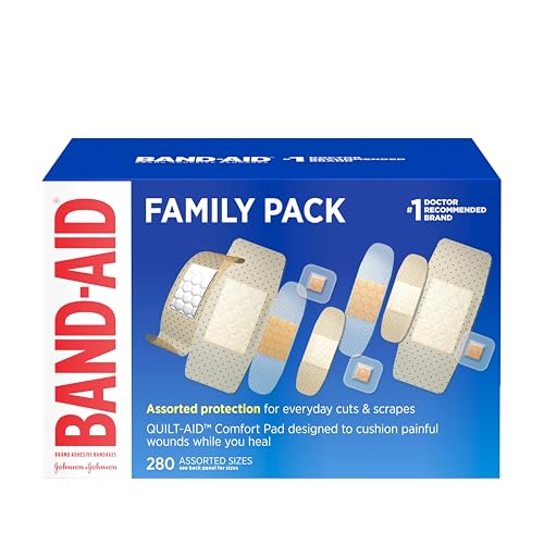 Adhesive Bandages Family Pack, Assorted Sizes - 280 Count