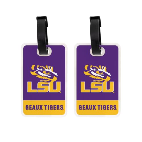 LSU Tigers Acrylic Luggage Tag - 2 Pack Travel ID Tags