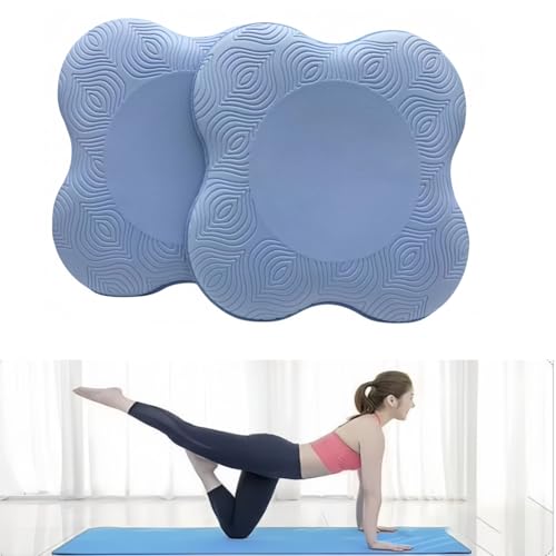 Yoga Knee Guards - Foam Pads for Kneeling & Meditation - Blue