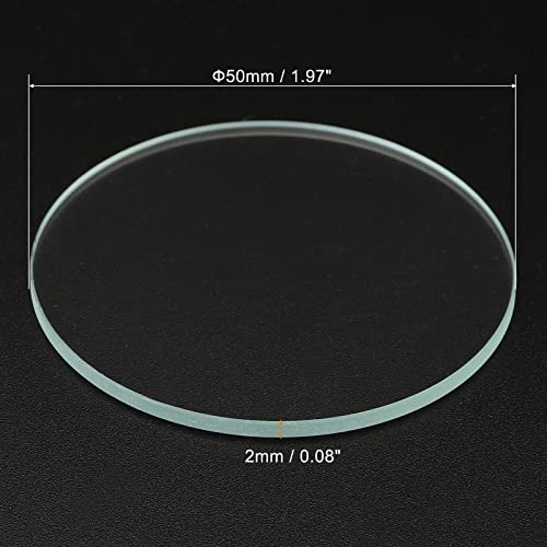 Flashlight Glass Lens - 1.97x0.08 Inch, 2 Pcs Polished Edge