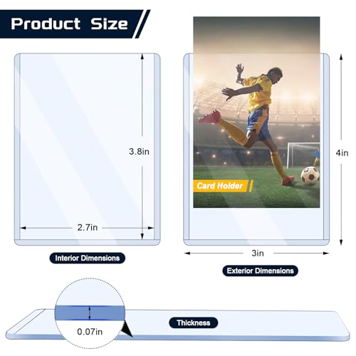 30 Pack Hard Plastic Card Sleeves - 3"x4" Top Load Protectors
