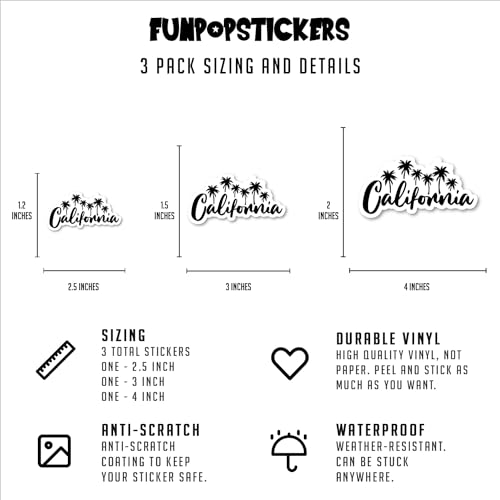 California Palm Trees Sticker 3-Pack - 2.5 Inch Vinyl Decals