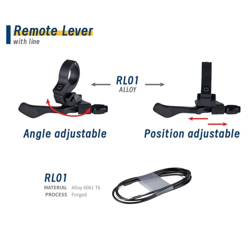Bibike Dropper Post Remote Lever with 2.3m Cable for Mountain Bikes