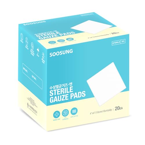 Sterile Gauze Pads 4x4 Inch, 8-Ply Cotton, 100 Count