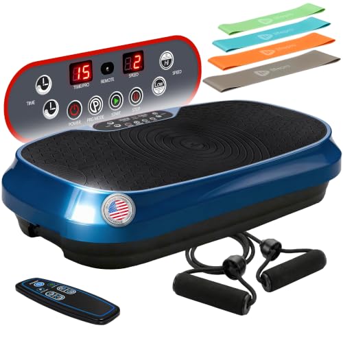 Vibration Plate Exercise Machine - Blue, 99 Speed Levels, Compact Design