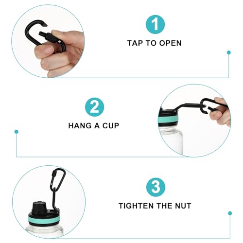 locking carabiner 8pc D-ring locking clips for camping, hiking, keychain accessories