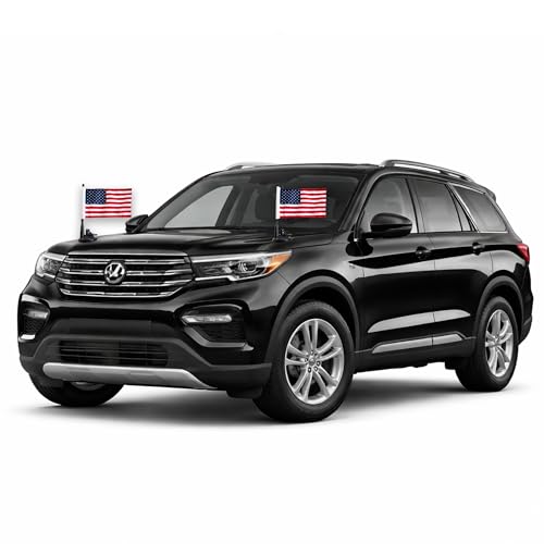 American Flag Suction Cup Car Mount - 2 Pack, 8x5 Inch Flags