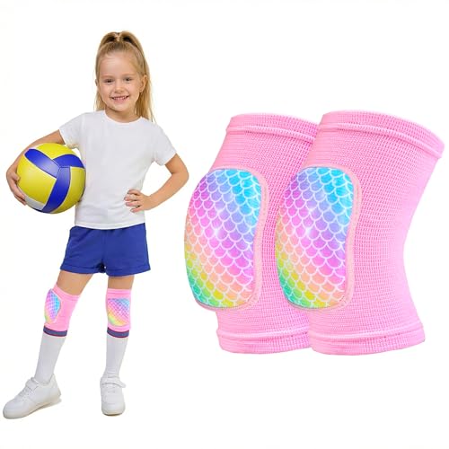 Youth Volleyball Knee Pads - X-Small Rainbow Mermaid Design