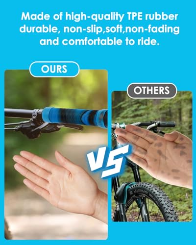 138mm Soft TPE Rubber Handlebar Grips for BMX Bikes & Pro Scooters - Blue