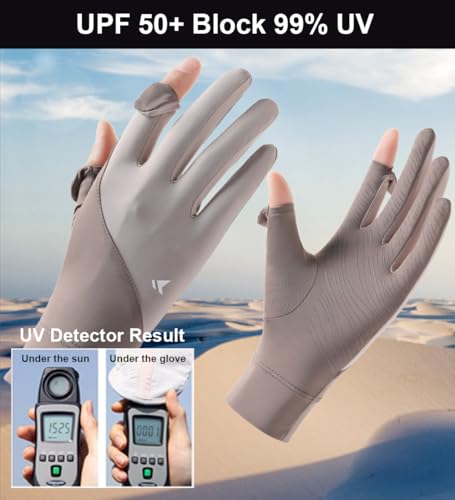 UV Protection Full Finger Gloves for Women - Black