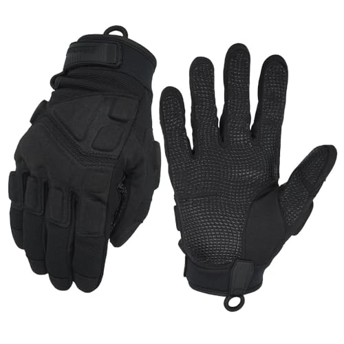Tactical Gloves with Touchscreen - Black Full Finger 2.0 Medium