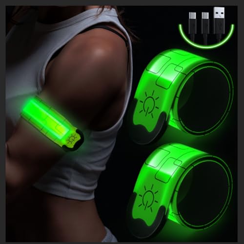 LED Running Armbands - Rechargeable Safety Lights for Runners