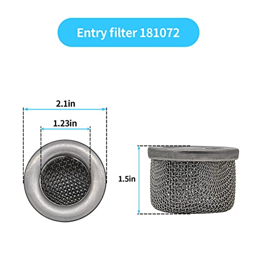 181072 or 181-072 Inlet Strainer Screen Filter with 1" NPT Thread Stainless Steel for UltraMax 795 1095 1595 GMAX 3900 5900 Ultra 750 1000 1500 Airless Paint Sprayer Suction Hose