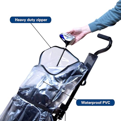 LH90H Waterproof Golf Bag Rain Cover for 14-Club Stand & Push Carts, Lightweight & Foldable