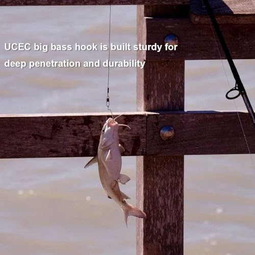 EWG Offset Worm Fishing Hooks 2/0 - 30pcs for Bass Fishing