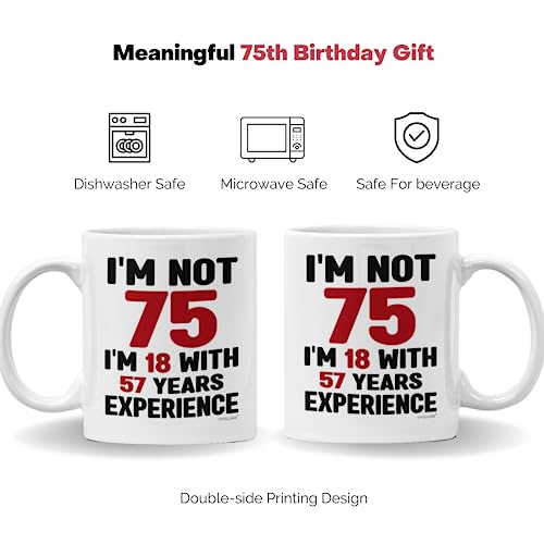75th Birthday Gifts Mug 11oz Funny Gift for Women Men 1951 - 75 Year Old Celebration