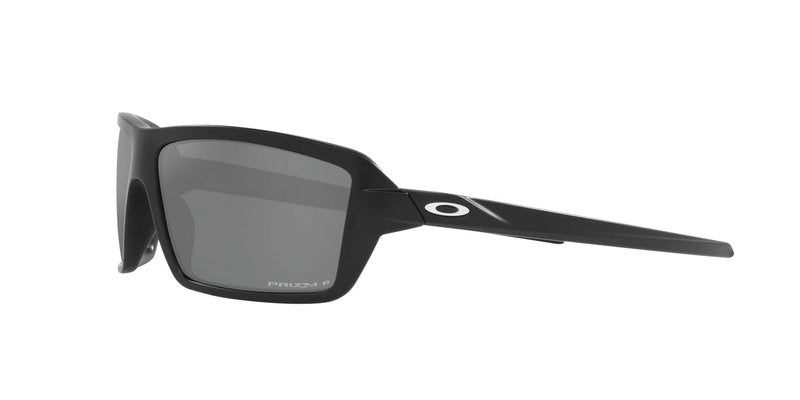 Oakley Mens OO9129 Cables Rectangular Sunglasses, Matte Black/Prizm Black Polarized, 63 mm