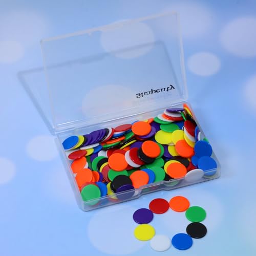 200PCS Small Plastic Counting Chips - 8 Colors, 0.6 Inch