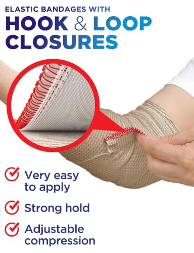 Elastic Bandage Wrap - 3" Wide, Self-Closing Compression - 2 Pack