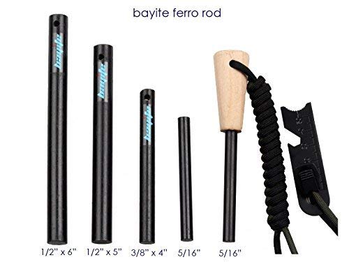 Survival Ferro Rod Fire Starter - 4 Inch Flint with Toggle Hole