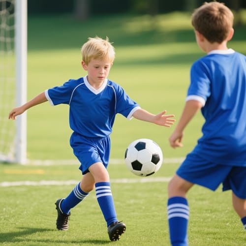 Kids Knee High Baseball Socks - Youth Athletic Socks, 4-7 Years, Pure Black