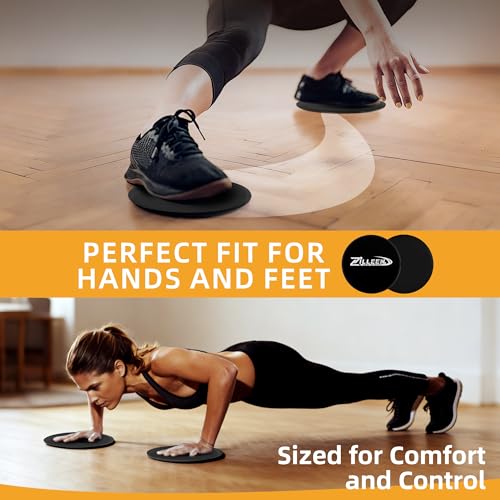 Exercise Sliders for Pilates and Fitness - Black, 2-Piece Set