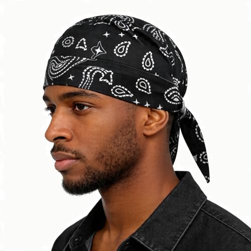 Quick Drying Cycling Cap Headband - Black & Print Style