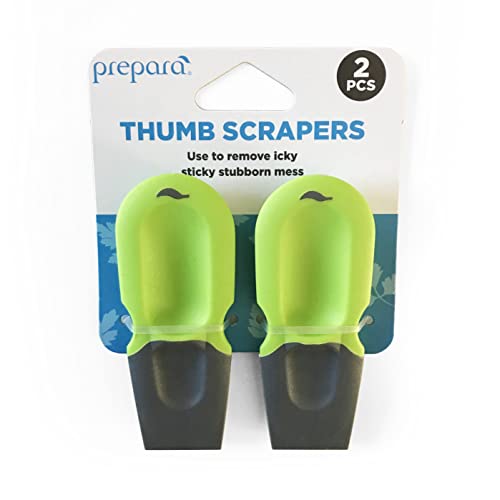 Thumb Scraper Set of 2 - Non-Stick Cookware Safe, Green/Gray