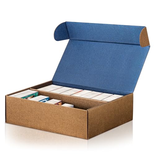 QUEENLINK 2-Pack Trading Card Storage Box 2400 Capacity, Stackable & Durable