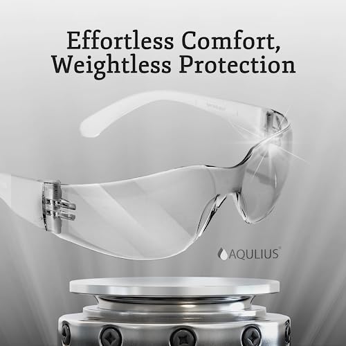 Aqulius Safety Glasses - 24 Pack, Clear Frame - Anti-Fog Protective Eyewear with Side Shields for Men & Women - Over Eyeglasses Eye Protection for Shooting & Construction
